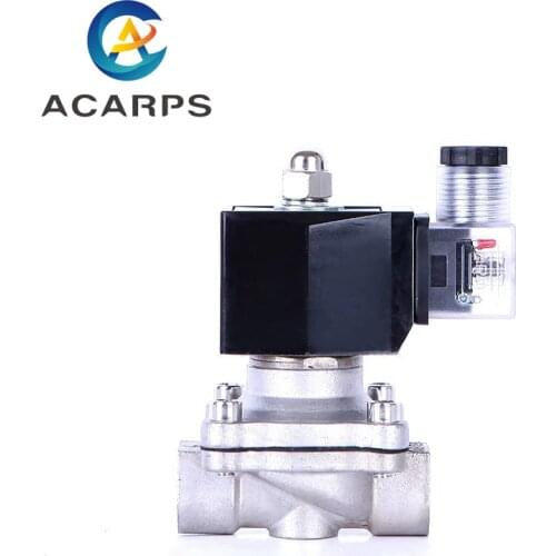3/8" 1/2" 1-1/2" 2" Normally Closed Stainless Steel Solenoid Valve IP65 Pipe Control Switch Valve Water Valve 220V 110V 24V 12V