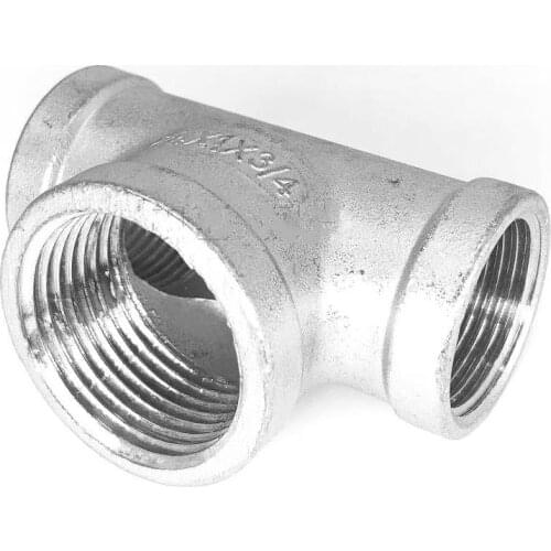 1/2" 3/4" 1" 1-1/4" 1-1/2" 2" BSPT Female Reducer Tee 3 Ways 304 Stainless Steel Pipe Fitting Water Gas Oil