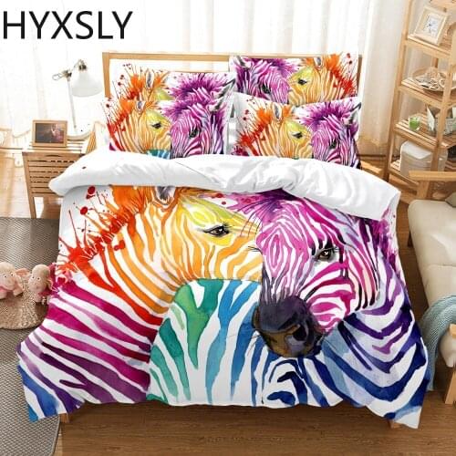 Zebra Peacock Bedding Set Animal Bed Linen Luxury 2/3pcs Home Textile Microfiber Bedclothes Tiger Lion Pattern Kids Baby Bed Set