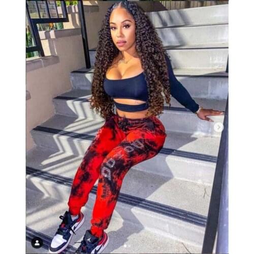 TNNAOFF Aesthetic Plus Size Sweatpants for Women Clothing 2021 Trendy Elastic High Waist Letter Beading Jogger Casual Trousers