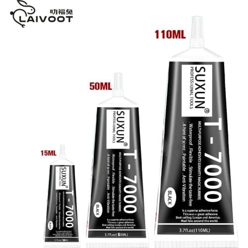 Suxun 15ml T7000 super black epoxy resin T-7000 black body rubber super sealant mobile phone touch screen repa