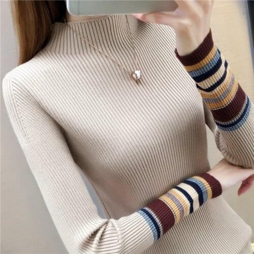 Half turtleneck sweater women autumn and winter long-sleeved new slim tight knit sweater sweater winter clothes women