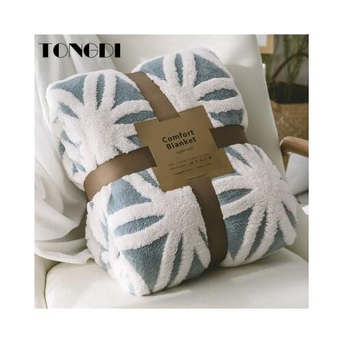 TONGDI Woolen Raschel Blanket Soft Thickened Heavy Warm Elegant Two-tiered Fleece Luxury For Cover Sofa Bed Bedspread Winter