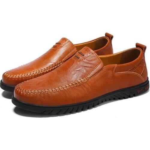 Men Shoes Genuine leather Comfortable Men Casual Shoes Footwear Chaussures Flats Men Slip On Lazy Shoes Zapatos Hombre
