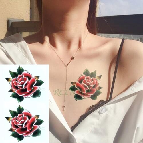 Waterproof Temporary Tattoo Sticker rose flower Tatto Flash Tatoo Fake Tattoos Tatouage Wrist foot hand For Girl Women men