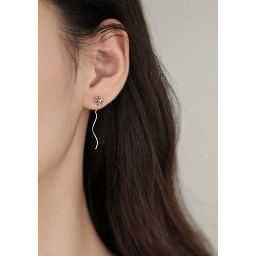 Drop Earrings Sun Flower Long Tassel For Women Fashion Vintage Simple Geometric Design Style Lady Party Wedding Jewelry BOYULIGE