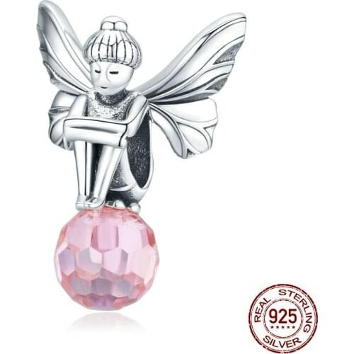 DISINIYA Authentic 925 Sterling Silver Flower Elf Fairy Charm Fit Original Brand Bracelet Silver Jewelry Accessories ZSCC211483