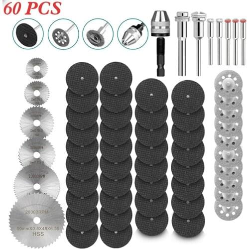 60pcs Diamond Cutting Discs Wheels Drill Saw Blade For Cutting Wood Metal Diamond Circular Saw Blades Set for Dremel Rotary Tool