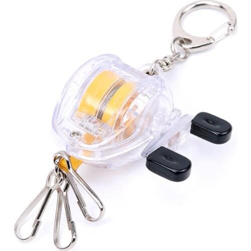 1 Piece Portable 26g Baitcasting Reel Fishing Key Chain Zinger Easy To Buckle With Steel Wire Rope Easy Small Accessory