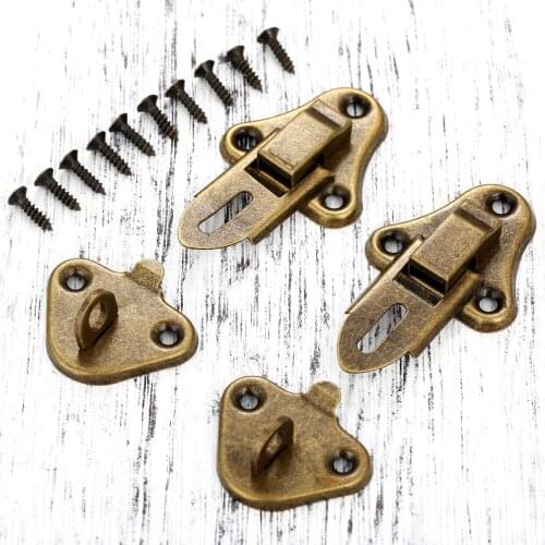 2pcs Antique Bronze 55*33mm Box Latch Hasps Catch Jewelry Chest Wooden Wine Box Case Suitcase