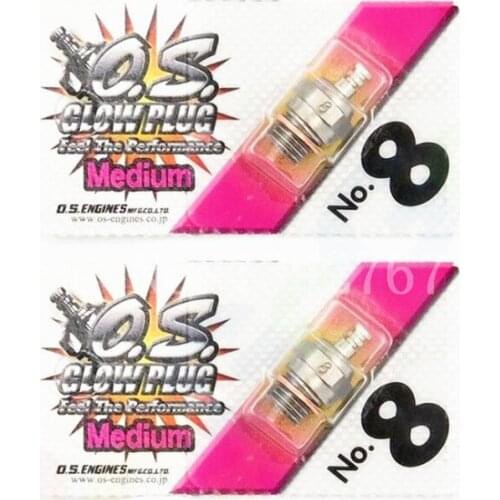 2Pcs 100% Genuine Parts Glow Plug OS O.S. 8 No.8 #8 Standard Glow Plug Spark Medium For RC Car Truck Nitro Engine Accessories