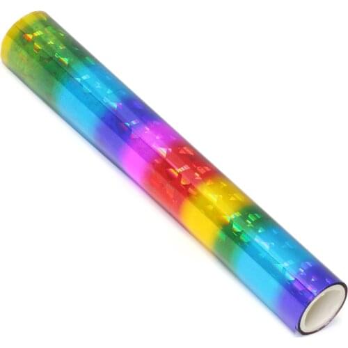 3M x 1 Roll Rinbow Diamond Color Hot Foil Paper Heat Activated Glimmer Holographic Transfer Sheets Hot Stamping Paper