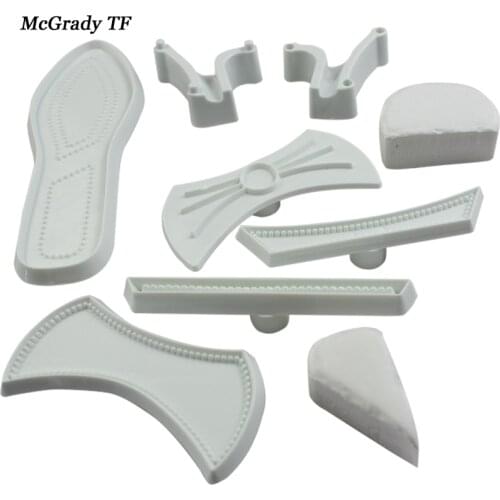9pcs/set Plastic Fondant Ladys Shoe Cutter Ladies High-heeled Shoes Mold Womens Sandals Moldes Cake Decorating Tools