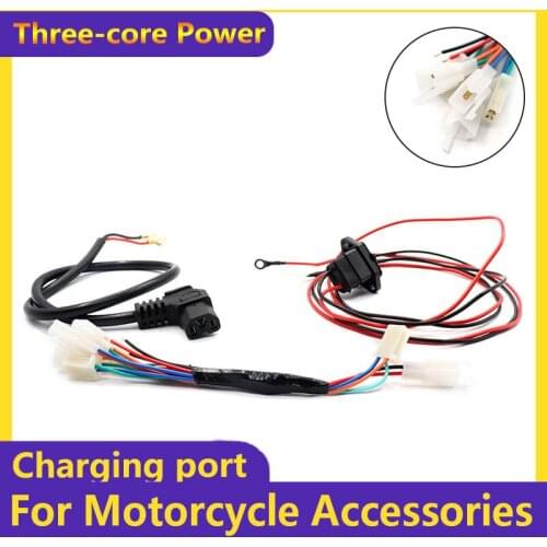 For Citycoco Electric Scooter Accessories Parts Charging Port Charger Docking Interface Three-core Power Connector Charging Port