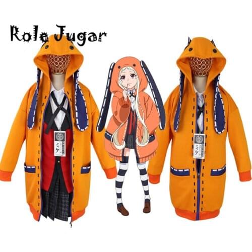 Anime Yomotsuki Runa Cosplay Costume JK School Uniform Cosplay Runa Kakeguri Hoodie Halloween Dress for Women C80A70