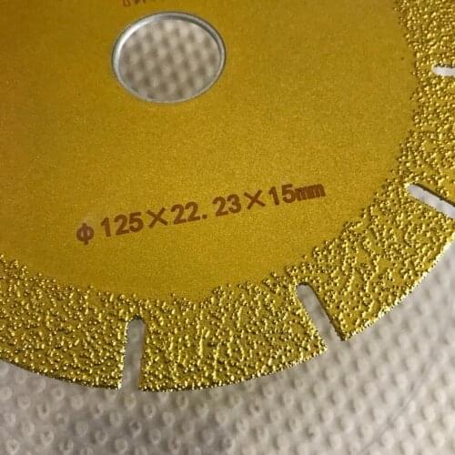 Free shipping of Brazed diamond abrasive cutting blade coated titanium diamond grinding disc 125*22*2*12mm width of coating