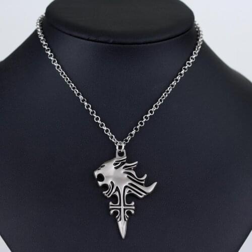 Dongsheng Jewelry Final Fantasy VIII 8 Sleep Lion Head Squall Griever Pendants Necklace for Women and Men Fans-30