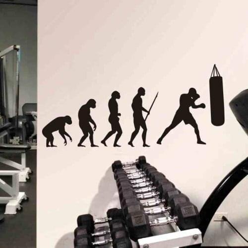Evolution Boxing Wall Sticker Kick Boxer Glove Free Combat Posters Vinyl Striker Home Decoration Wall Decor Pugilism Car Decal