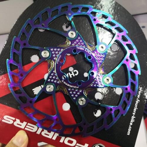 FOURIERS 140mm/160mm/180mm/203mm Mountain Bike rainbow Brake Rotors MTB Floating Bicycle Brake Six Nail Disc
