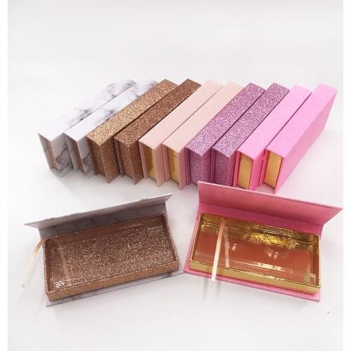 Custom cardboard eyelash paper box wholesale cruelty free mink lashes glitter empty box