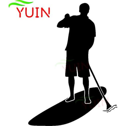Stand Up Paddle Board Creative Car Sticker Fashion Body Decoration PVC Waterproof Sunscreen Decal Black/White/Red/Laser/Silver