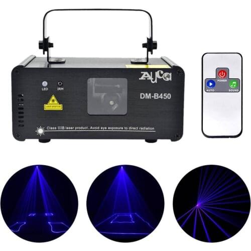 DMX 450mw Blue Beam Light Laser DPSS Stage Effect Lighting Scanner 8CH Remote For DJ Home Party Disco Show Projector Lights Lamp