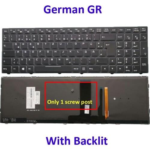 Original Colourful Backlit Keyboard For Gigabyte Sabre 15 Sabre 17 CVM15F26D0J430J3 6-80-N85K0-07A-1 German GR Black Frame