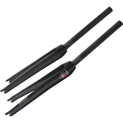 Carbon Fiber Road Bike Front Fork Fixed Gear Bicycle 700C*28.6mm Matte Glossy 100mm Open Gear 300mm 360mm Length T800 Parts