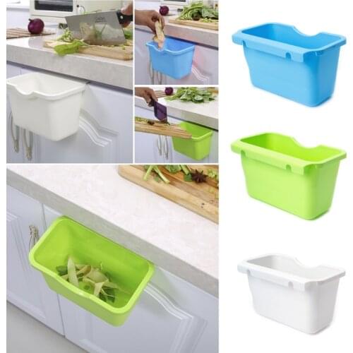 Plastic Kitchen Cabinet Door Hanging Trash Garbage Can Bin Rubbish Container Drop Ship