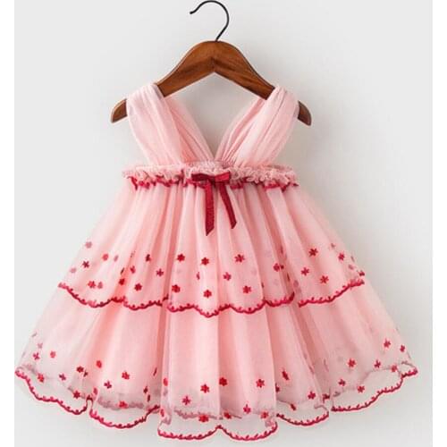 Princess Baby Girls Embroidered Flower Elegant Wedding Birthday Party Dress Summer Vestidos Formal Western Photography Dress