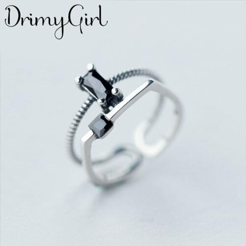 Exaggerated Personality Retro Black Zircon Rings For Women Charm Engagement Rings Men Vintage Knuckle Finger Jewelry