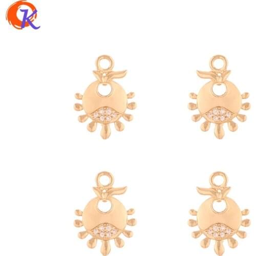 Cordial Design 100Pcs 11*15MM CZ Charms/DIY Making/Earring Connectors/Round Shape/Hand Made/Earring Findings/Jewelry Accessories