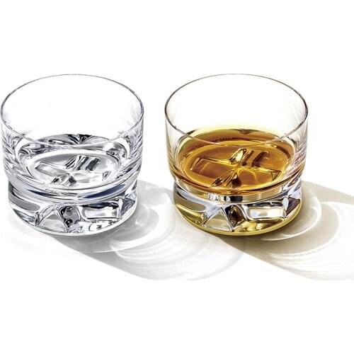 Top-level Handmade Pure Crystal + Cross Single Malt Whiskey Stackable Short Shot Rock Glass Blend Scotch Whisky Tumbler Wine Cup