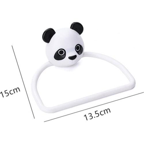 Towel Bars Fashion Hone Ring Panda Puppy Storage Rack Cartoon Rags Holder Bathroom Towel Bars toallero baño