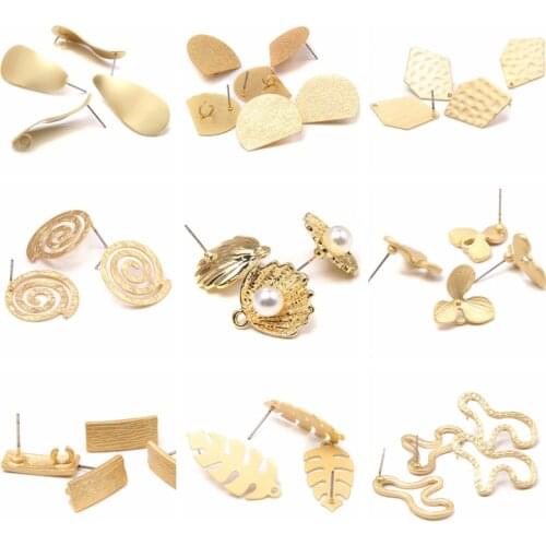 10pcs Zinc Alloy Golden Base geometry Earring Connector Charm For DIY Earrings Jewelry making finding supplies Accessories women