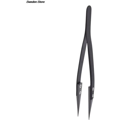 1PC Stainless Steel Black Ceramic Tweezers For Electronics Soldering Repair Tools
