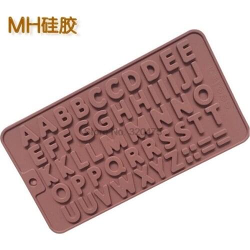 DHL 100pcs 26 Alphabet Heart Silicone Chocolate Mold DIY Fondant Cake Decor Jelly Mould Kitchen Baking Tool