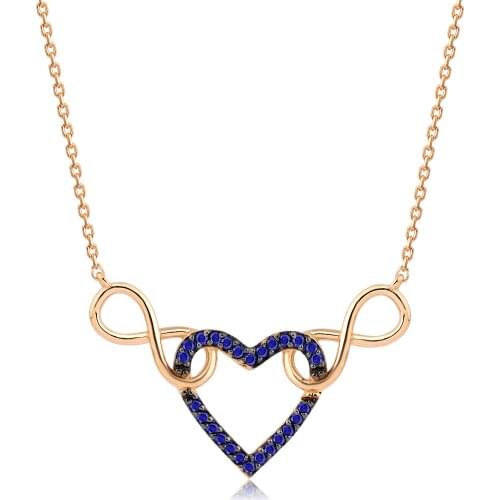 14k Gold Natural Sapphire Eternal Love Necklace WPN1061RKS
