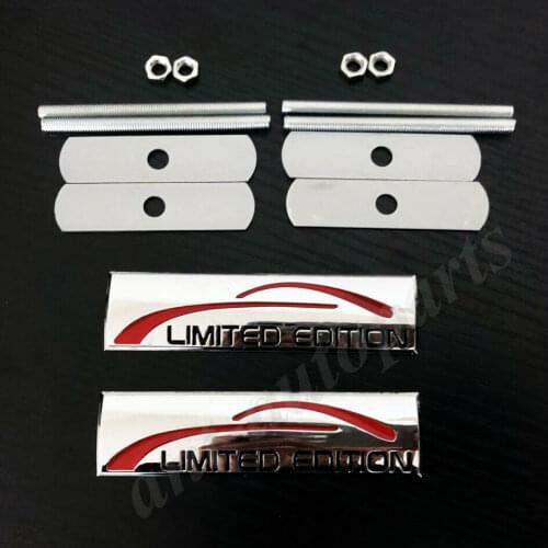 2pcs 3D Metal Chrome Limited Edition Car Front Grille Emblem Badge Sport Luxury
