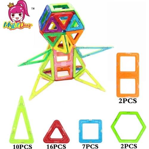 MylitDear 37Pcs Kawaii Penguin Magnetic Designer Block Toys Mini Size Enlighten Plastic Educational Magnetic Toys For Children