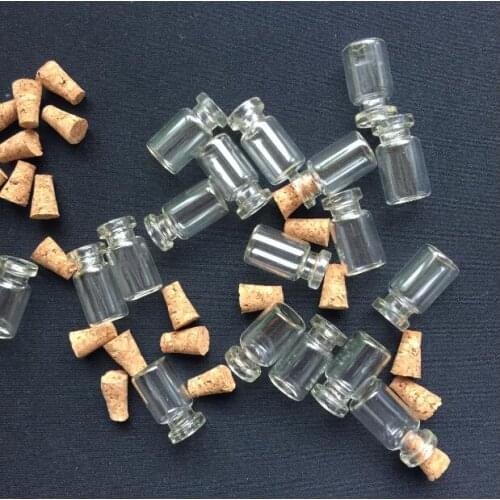500pcs Wholesale Tiny Small Clear Glass Bottle Tube Sample Vials with Wood Caps metal cap 18x10mm diy glass vial pendant