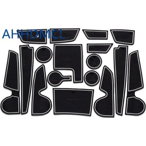 AHHDMCL Non-Slip Car Door Gate Slot Mats Cup Armrest Storage Pad Mat For Hyundai IX25