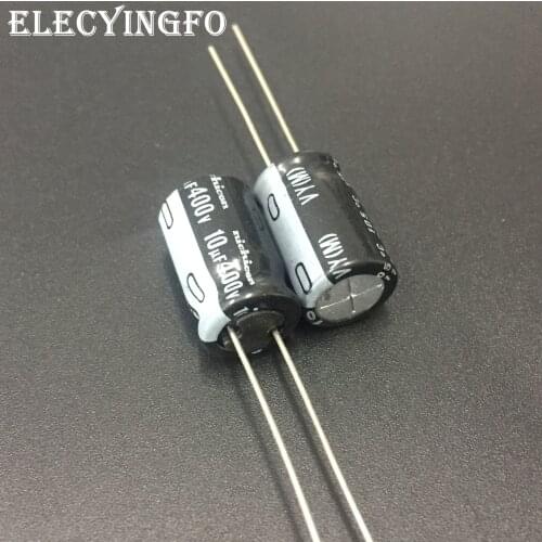 10Pcs/100Pcs 10uF 400V NICHICON VY Series 10x16mm Wide Temperature Range 400V10uF Aluminum Electrolytic Capacitor