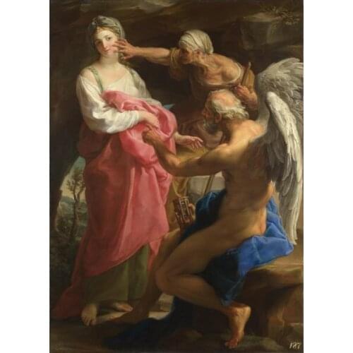 Free shipping religious figures girl canvas prints oil painting classical angels landscape printed on canvas decoration picture