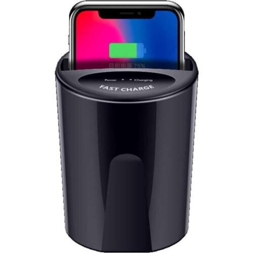 10W Fast Wireless Car Charger Cup for Samsung S10+ S9 S8 Qi Wireless Charging Car Cup for iPhone XsMax/Xr/8plus Universal Car