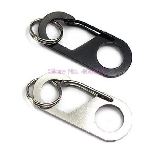 By dhl or ems 500pcs new 8 Shape EDC Outdoor Carabiner Buckles Hooks Equipment Steel Climbing Fast Hook Metal Key Button Chain