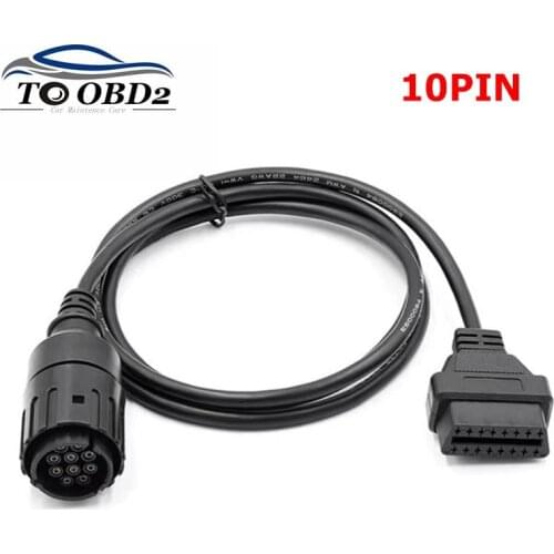 For BMW 10PIN ICOM D Cable ICOM-D Motorcycles Motobikes 10 Pin Adaptor to 16Pin OBD2 Diagnostic Cable for BWM ICOM A2 D