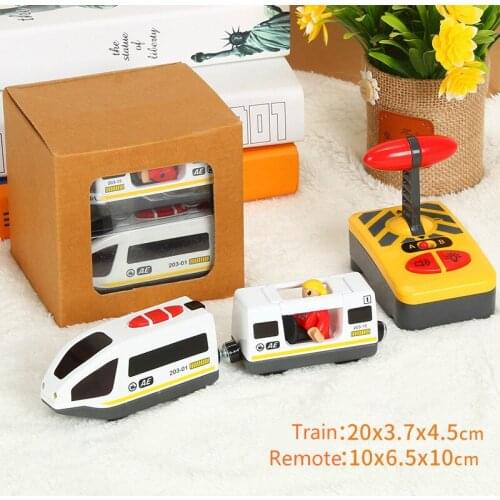 Remote Control Electromagnetic Remote Control Train Toy Magnetic Slot Brio With Wooden Rail Car Toy Childrens Birthday Gift
