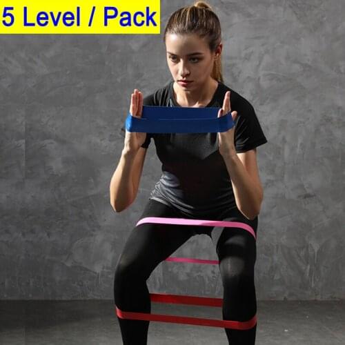 5pcs/Set Pilates Gym Resistance Bands Strength Training Nature Rubber Loop Sports Fitness Workout Elastic Athletic Yoga Expander