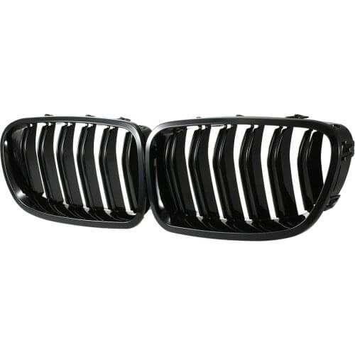 Gloss Black Front Grill Racing Grille Dual Slat for BMW F10 F11 F18 5 Series M5 2010-2017